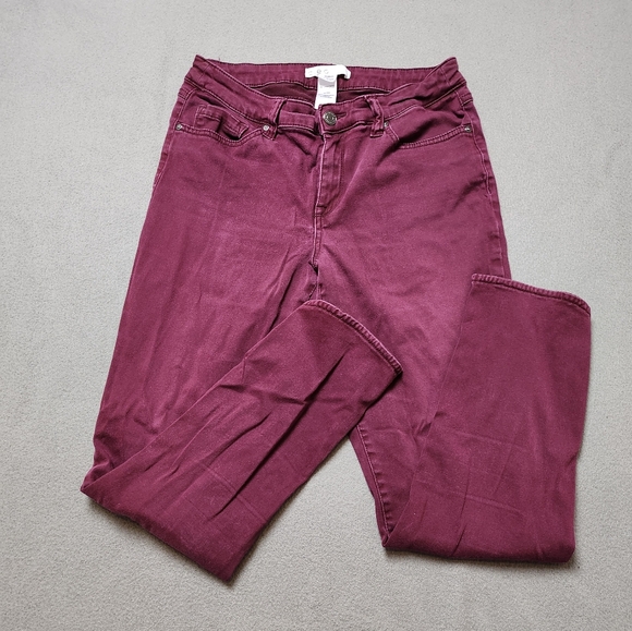 Cleo Everybody Fit Cranberry Cotton Jeans Size 6 - Picture 5 of 12